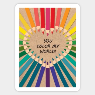 Colouring Pencil Heart Sticker